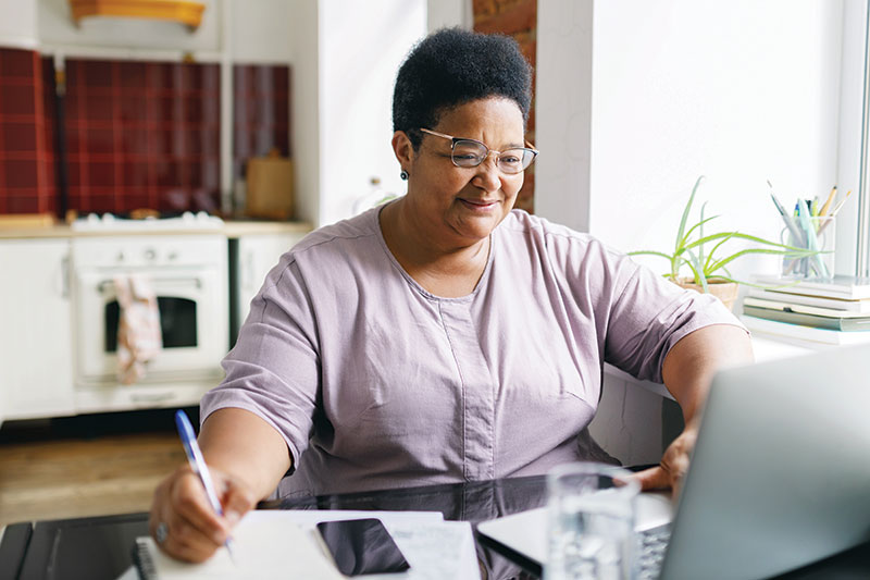 woman making plans photograph