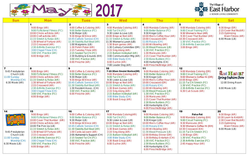 5/2017 East Harbor Calendar