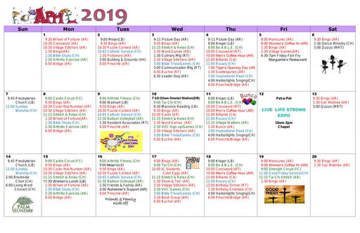 4/2019 East Harbor Calendar