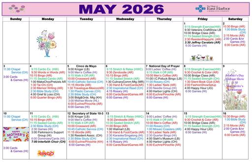5/2026 East Harbor Calendar