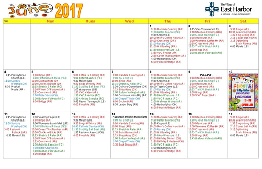 6/2017 East Harbor Calendar