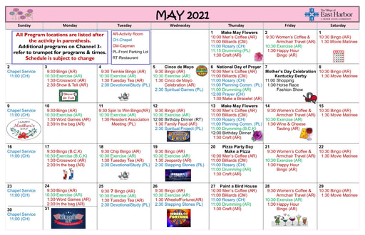 5/2021 East Harbor Calendar