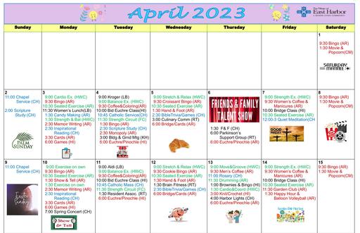 4/2023 East Harbor Calendar