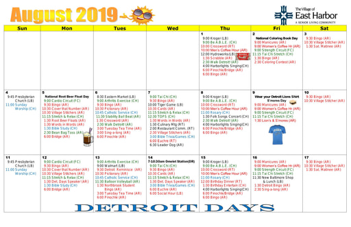 8/2019 East Harbor Calendar