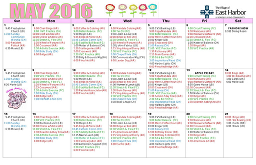5/2016 East Harbor Calendar