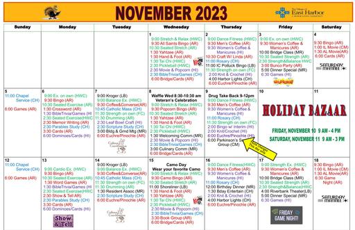 11/2023 East Harbor Calendar