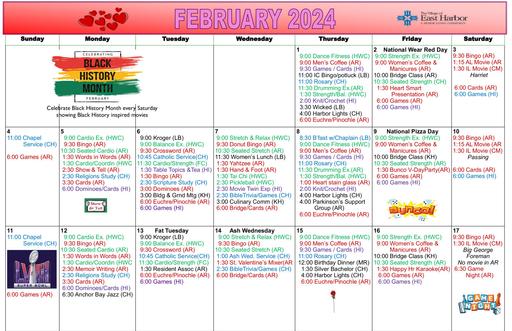 2/2024 East Harbor Calendar