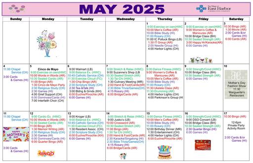 5/2025 East Harbor Calendar