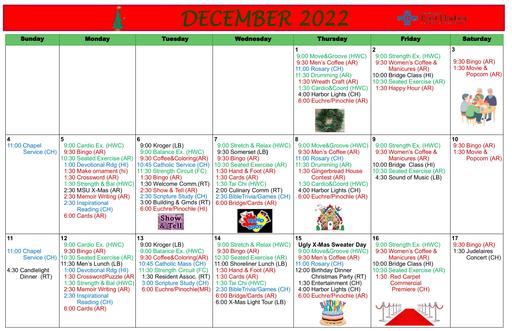 12/2022 East Harbor Calendar