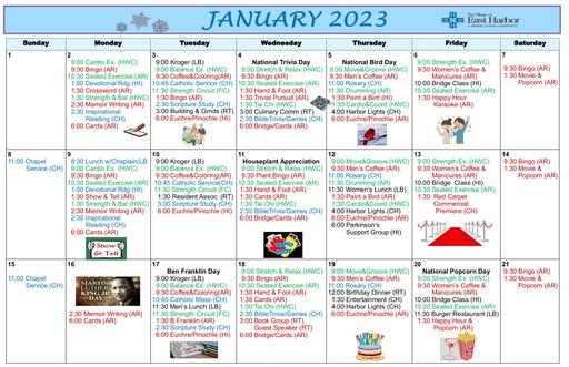 1/2023 East Harbor Calendar