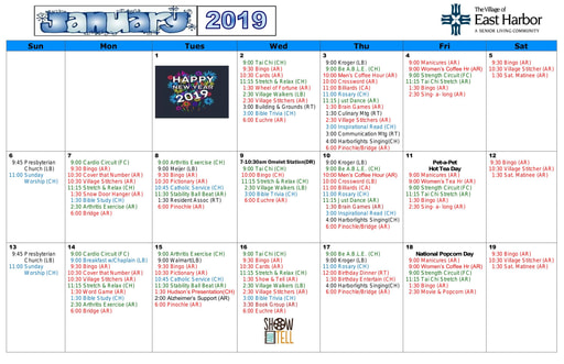 1/2019 East Harbor Calendar