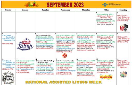 9/2023 East Harbor Calendar