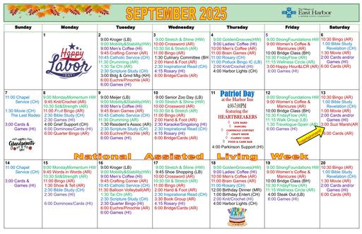 9/2025 East Harbor Calendar