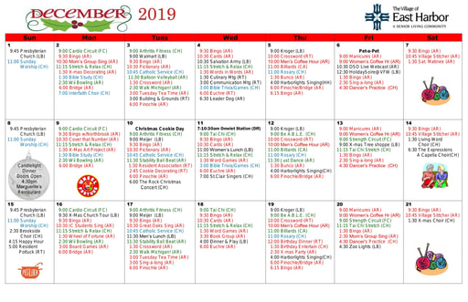 12/2019 East Harbor Calendar