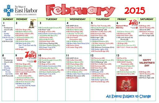 2/2015 East Harbor Calendar