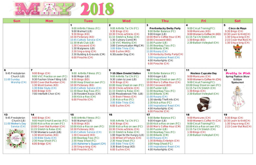5/2018 East Harbor Calendar