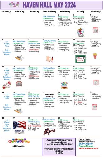 5/2024 East Harbor Calendar Memory Care