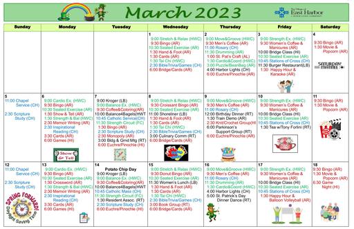 3/2023 East Harbor Calendar