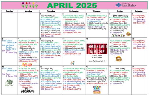 4/2025 East Harbor Calendar