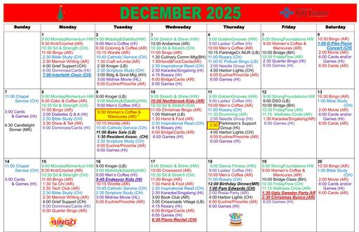 12/2025 East Harbor Calendar