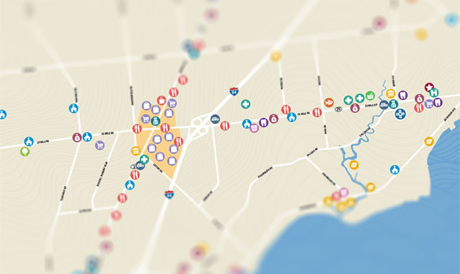 Amenities map graphic